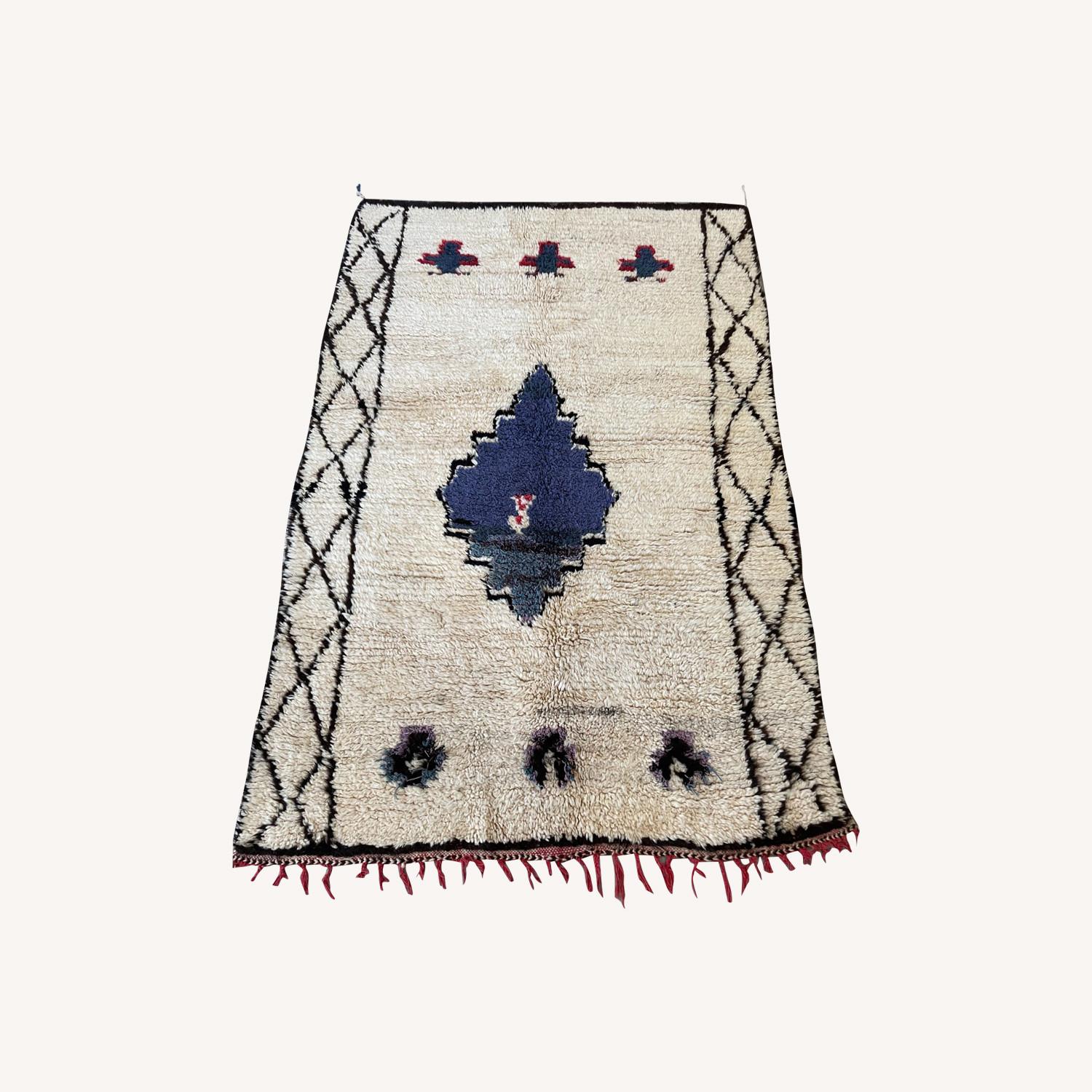 Vintage Moroccan Soft Wool Rug - image-0