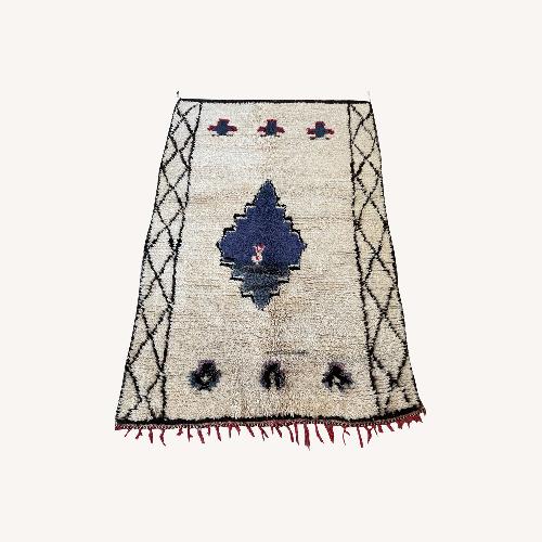 Used Vintage Moroccan Soft Wool Rug for sale on AptDeco