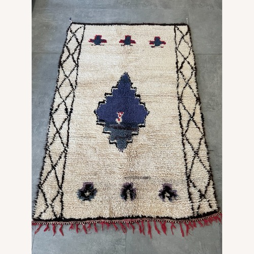 Used Vintage Moroccan Soft Wool Rug for sale on AptDeco