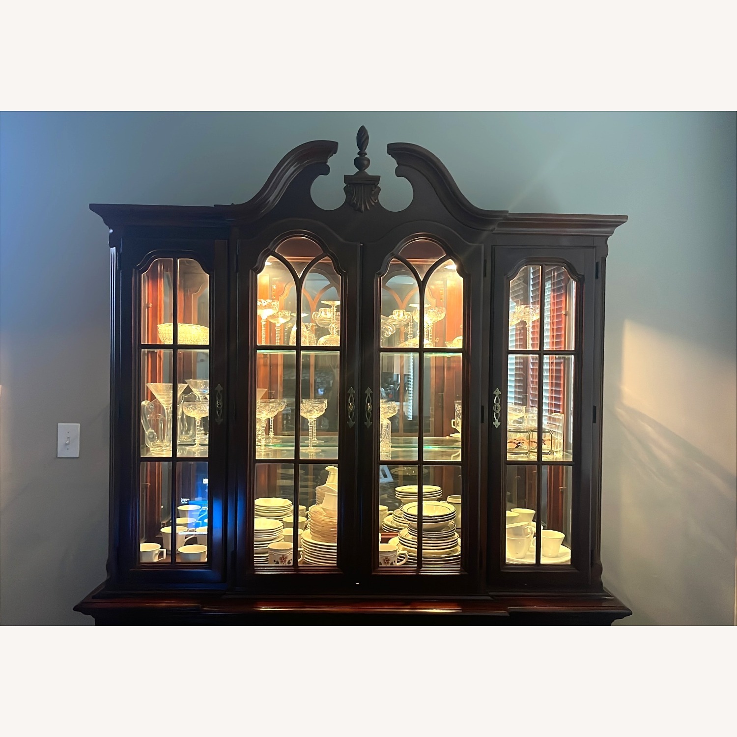 Dark Wood China Cabinet - image-6