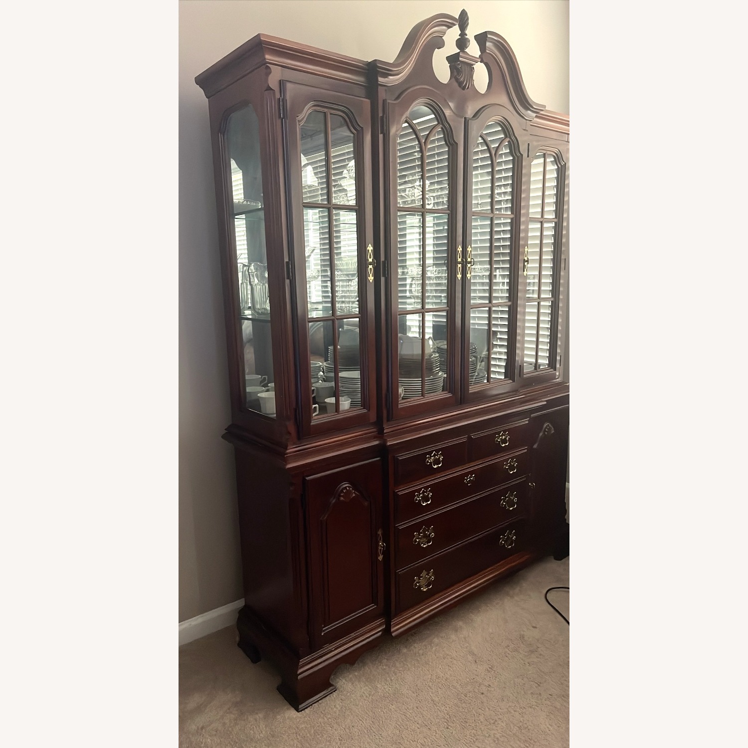 Dark Wood China Cabinet - image-2