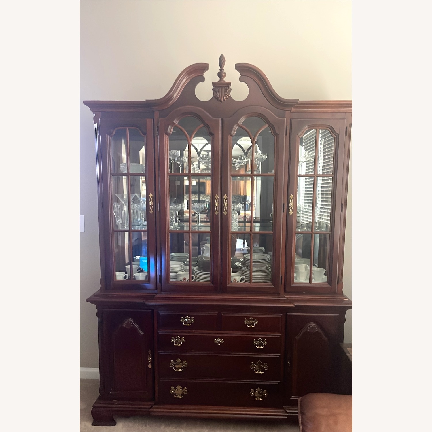 Dark Wood China Cabinet - image-1
