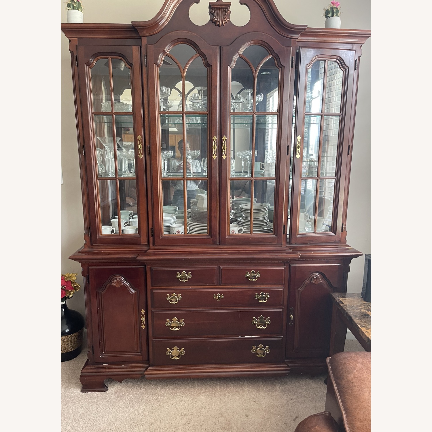 Dark Wood China Cabinet - image-4