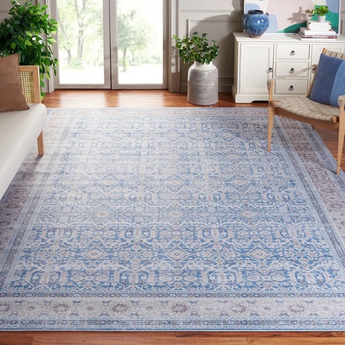 Used Wayfair Blue Floral Rug for sale on AptDeco