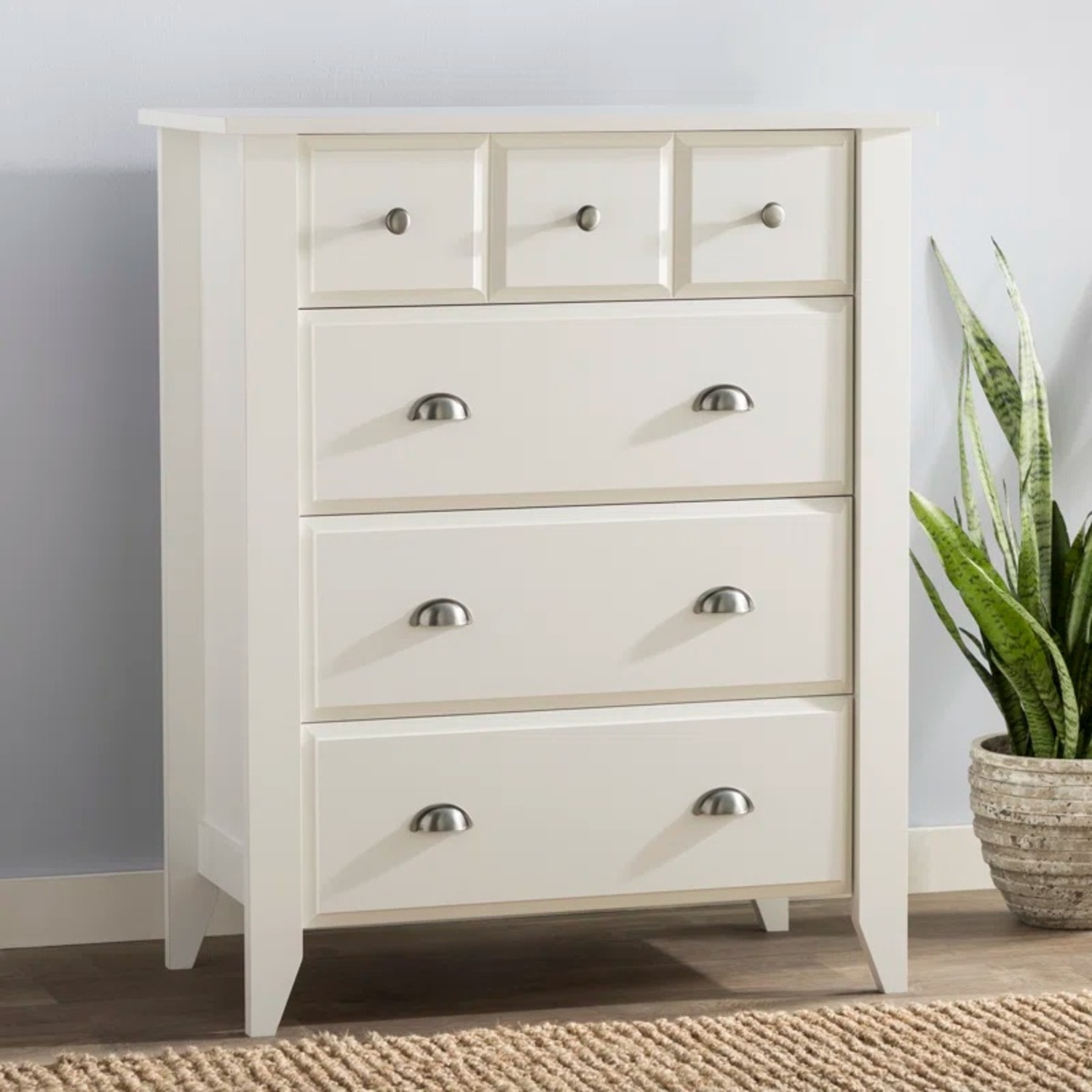 Wayfair Charlton Home White Dresser with Pewter Hardware - image-6