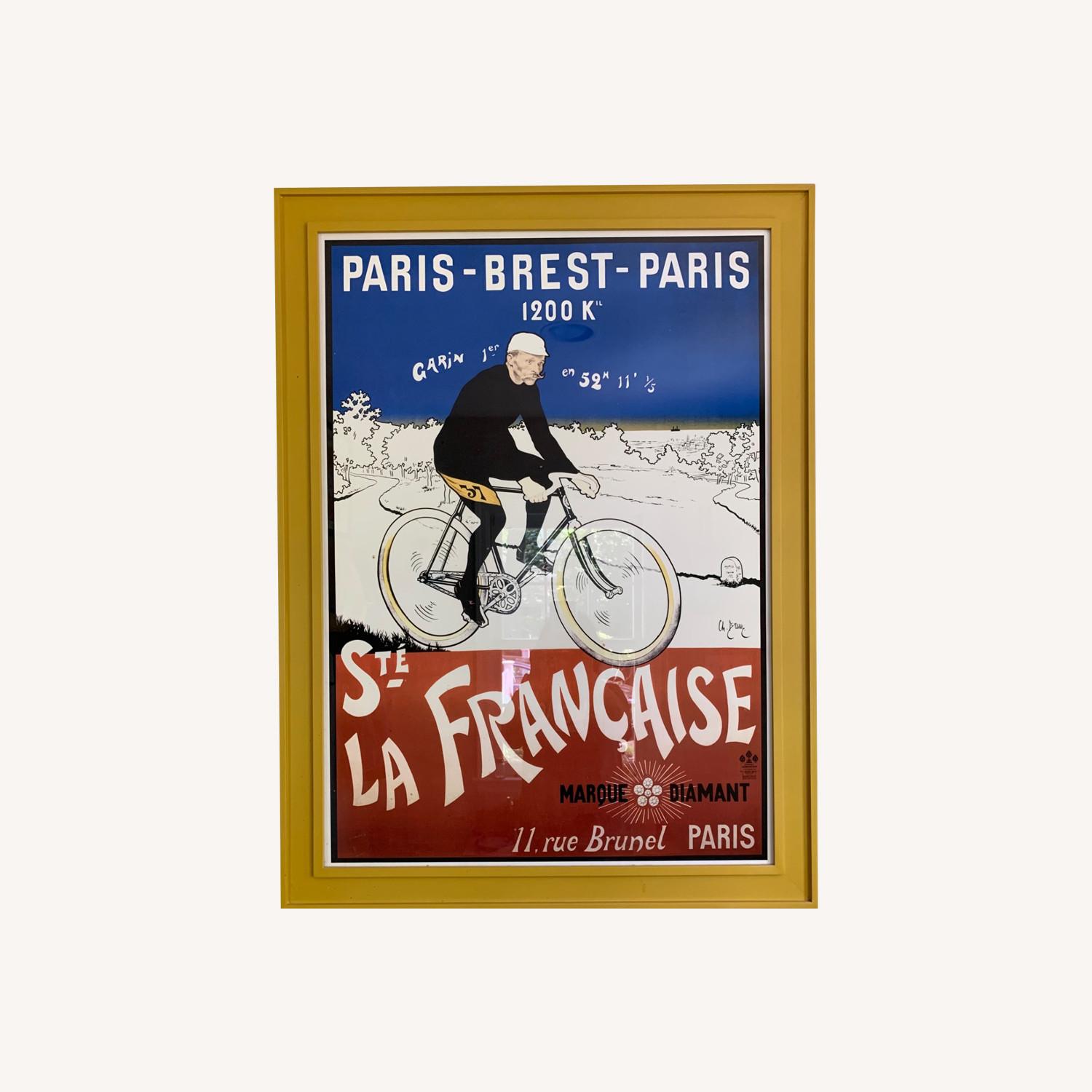 Vintage Style Paris Cyclist Print - image-0