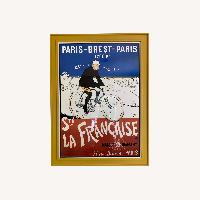 Vintage Style Paris Cyclist Print