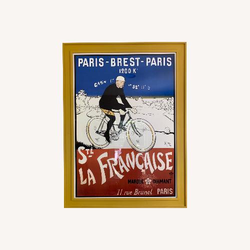 Used Vintage Style Paris Cyclist Print for sale on AptDeco