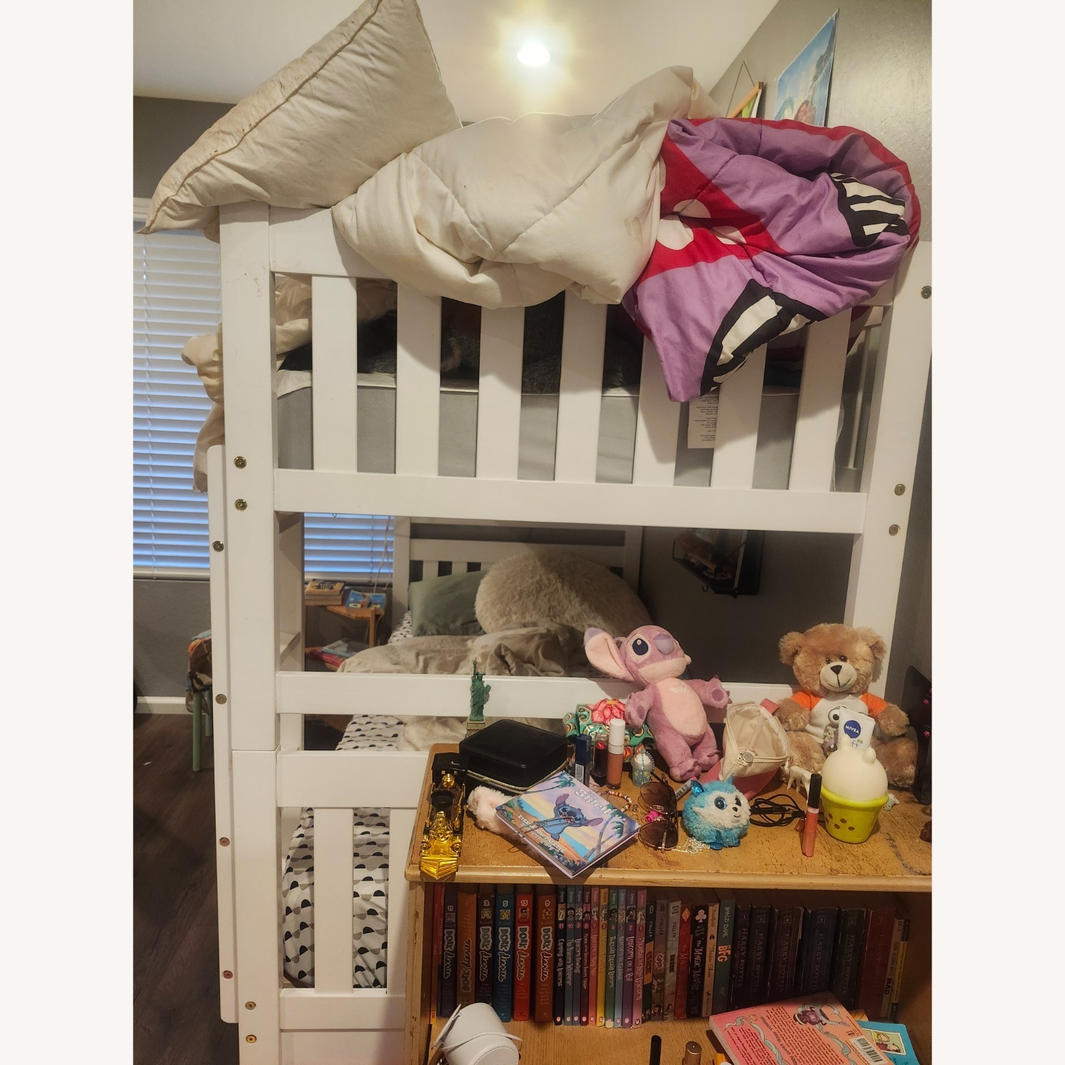 Solid Oak Bunk Bed - White - image-2