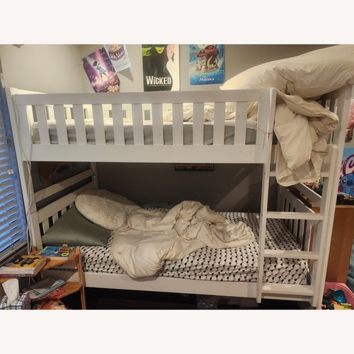 Used Solid Oak Bunk Bed - White for sale on AptDeco