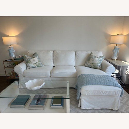Used IKEA Uppland White Sofa with Chaise  for sale on AptDeco