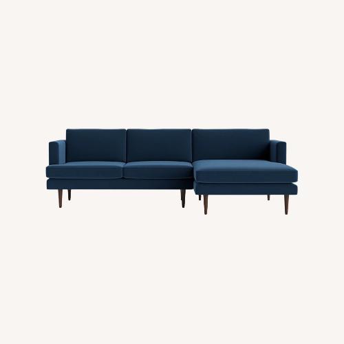Used Joybird Sectional - Royale Gunmetal Velvet  for sale on AptDeco