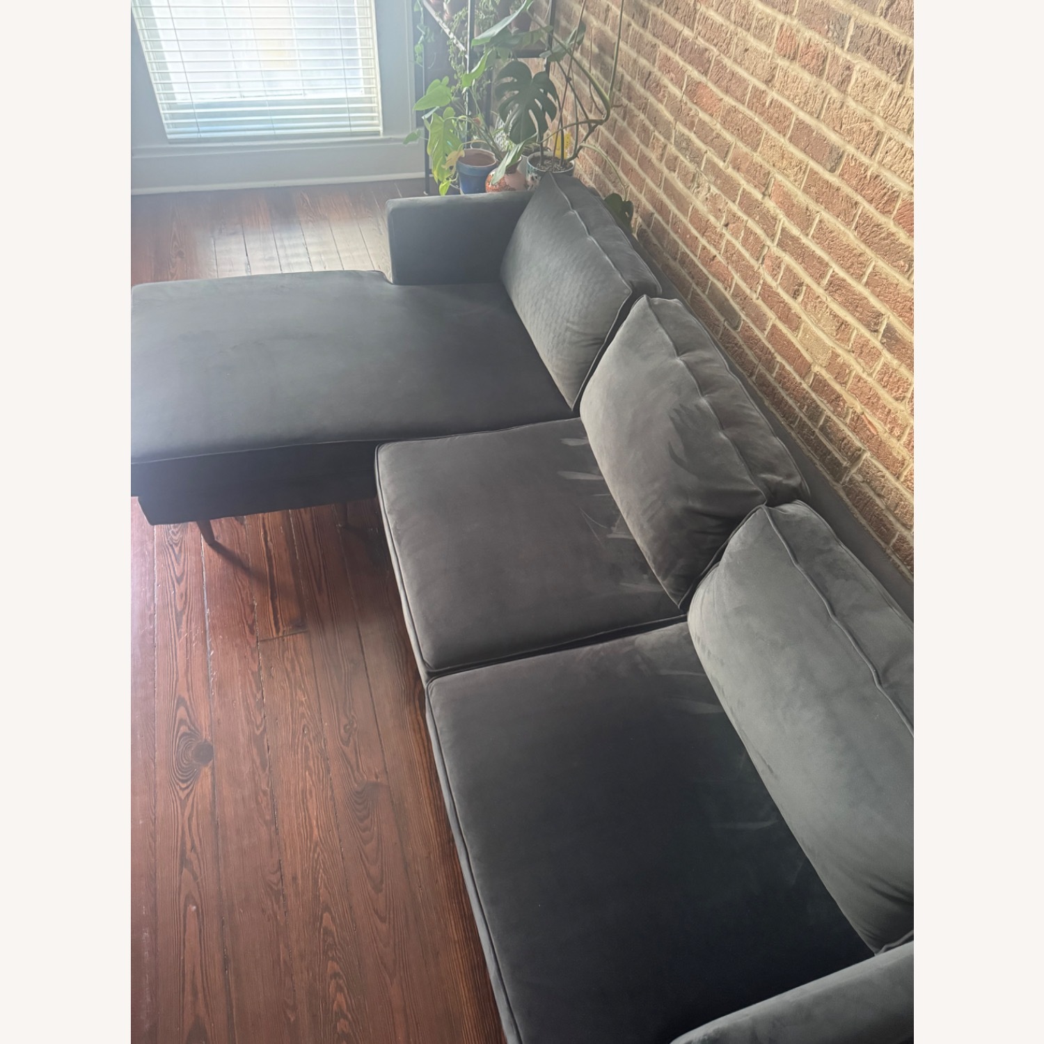 Joybird Sectional - Royale Gunmetal Velvet  - image-2