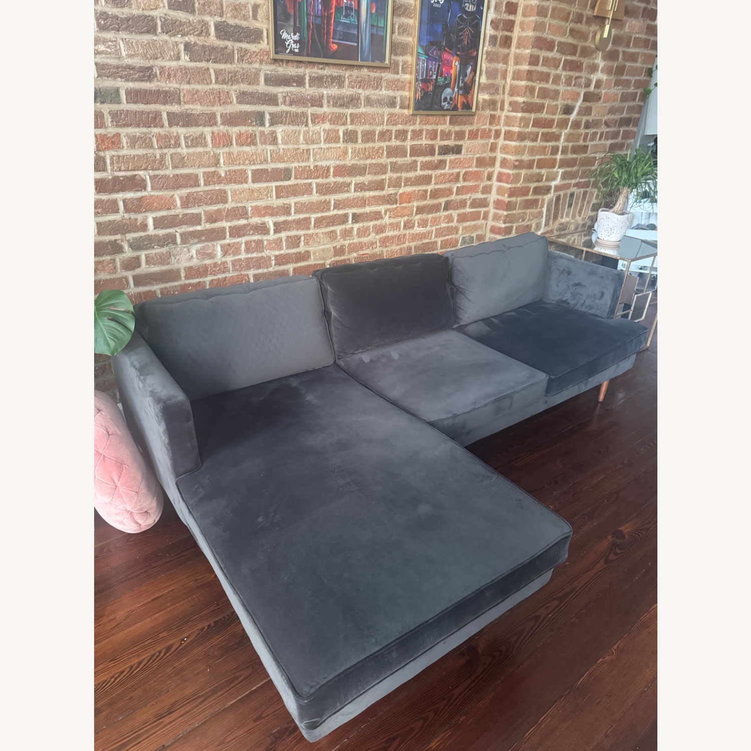 Joybird Sectional - Royale Gunmetal Velvet  - image-5