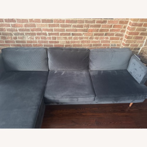 Used Joybird Sectional - Royale Gunmetal Velvet  for sale on AptDeco