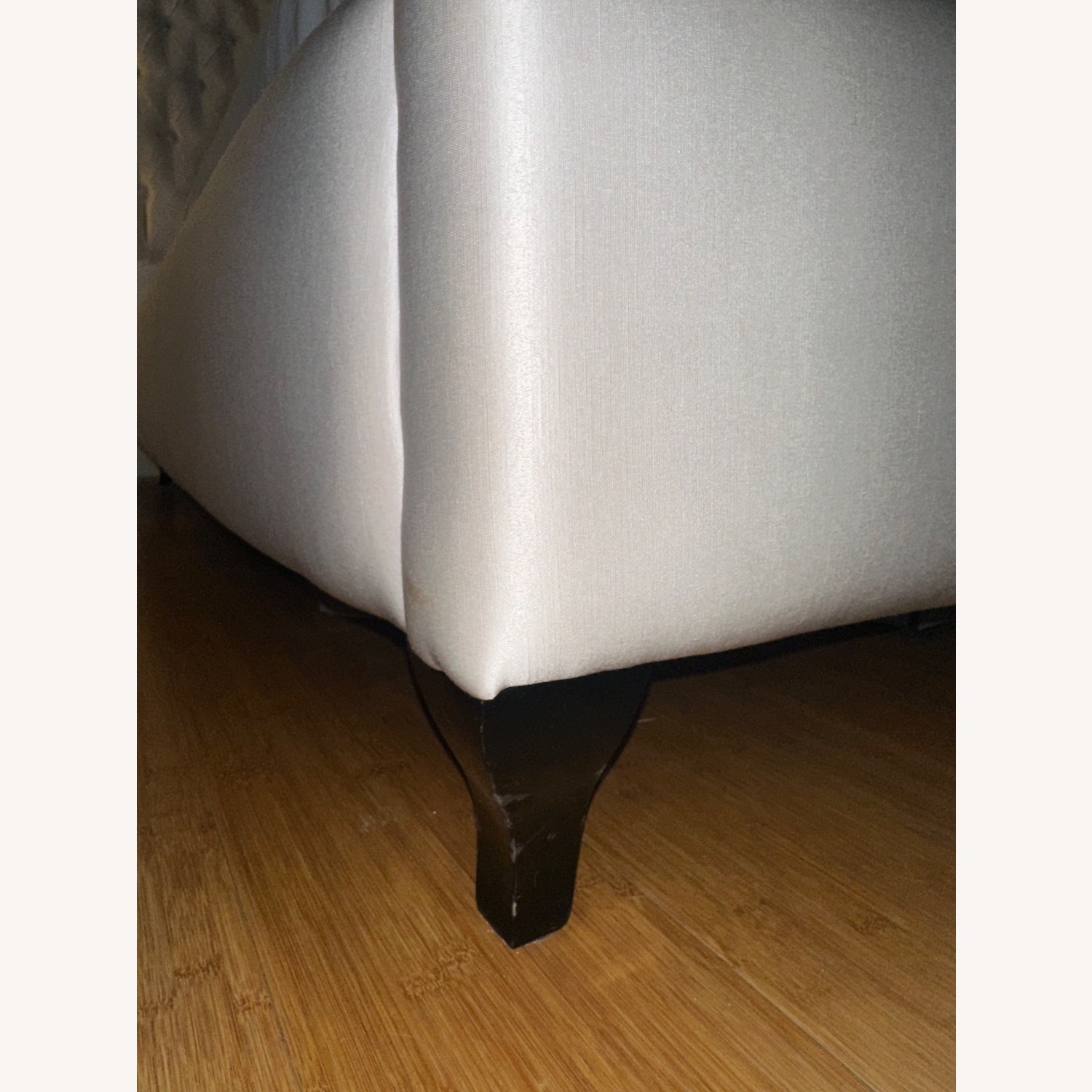 Z Gallerie Ella Bed in Custom White Sheen Fabric - image-5