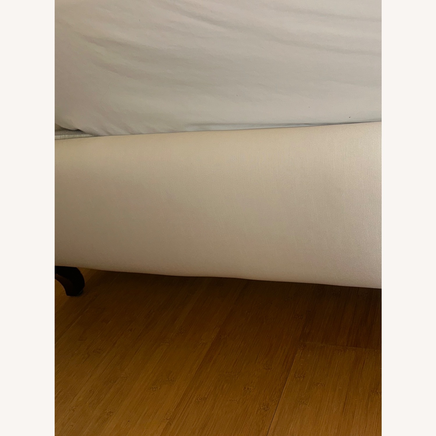 Z Gallerie Ella Bed in Custom White Sheen Fabric - image-6