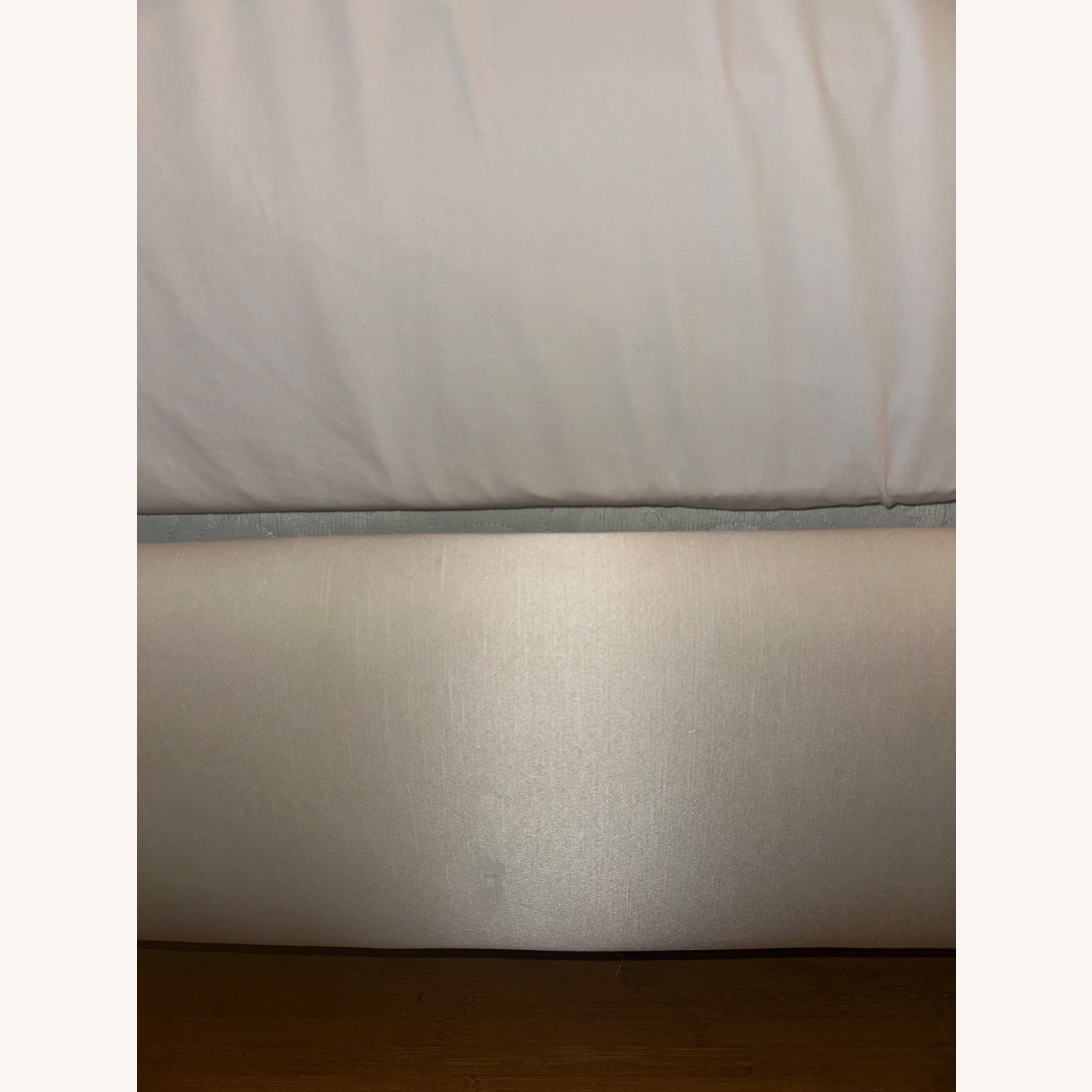 Z Gallerie Ella Bed in Custom White Sheen Fabric - image-7