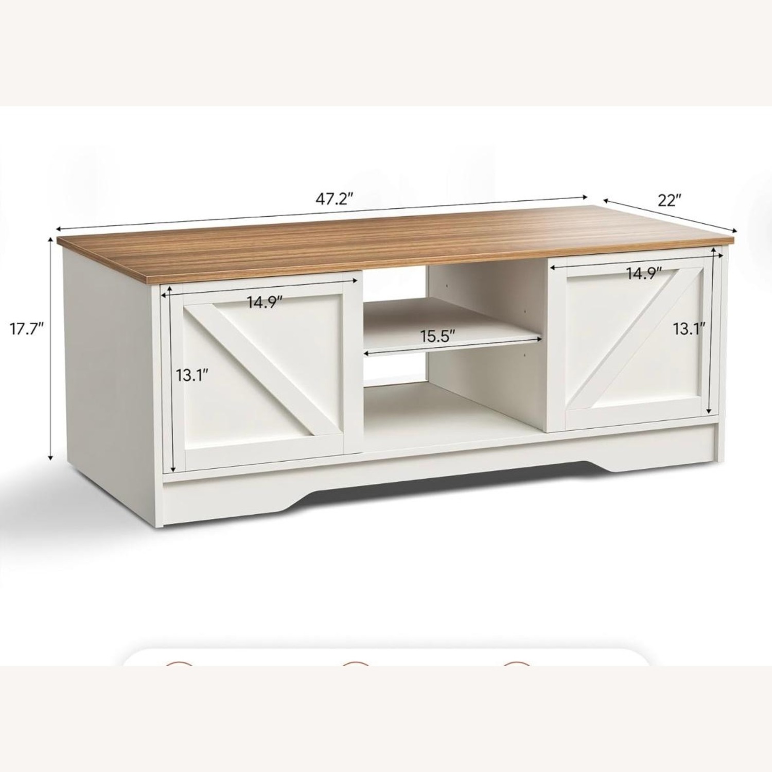 Amazon Vonluce Coffee Table with Sliding Barn Doors  - image-6