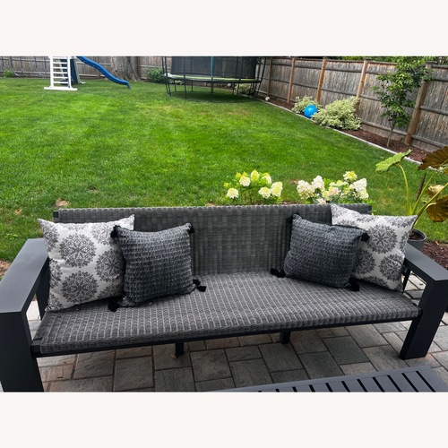 Used Williams Sonoma Larnaca Outdoor Slate Grey Sofa for sale on AptDeco