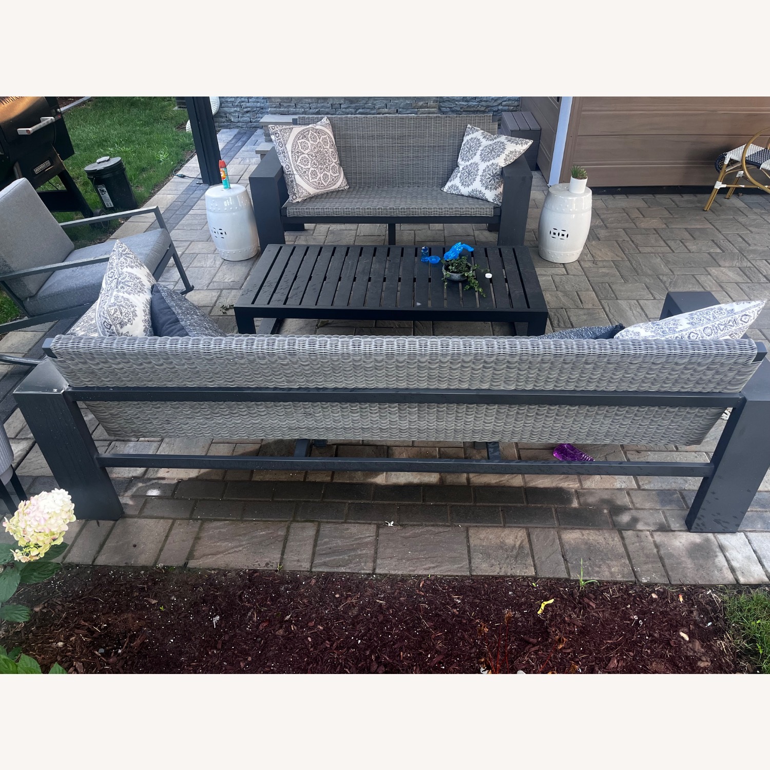 Williams Sonoma Larnaca Outdoor Slate Grey Sofa - image-3