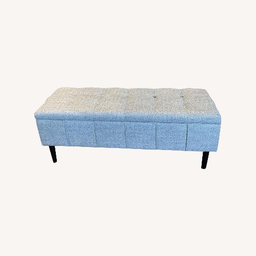 Used Tailored Herringbone Tweed Storage Bench for sale on AptDeco