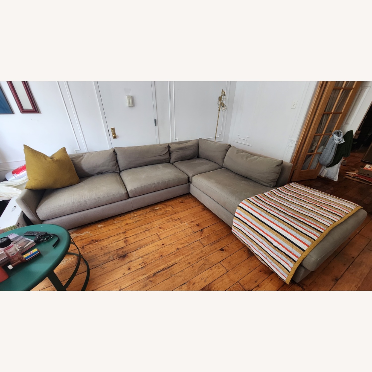 Crate & Barrel Grey Sectional - image-1