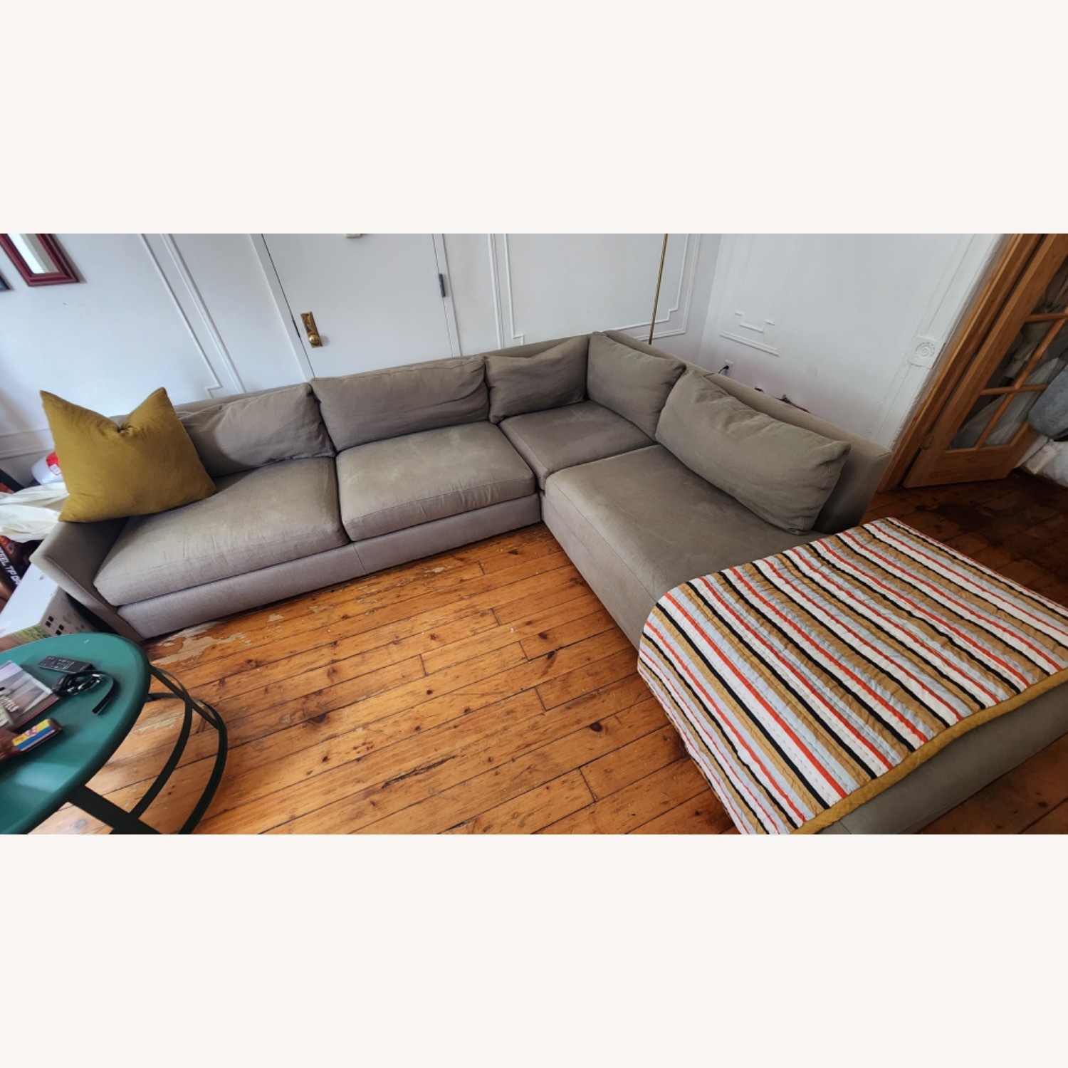 Crate & Barrel Grey Sectional - image-3