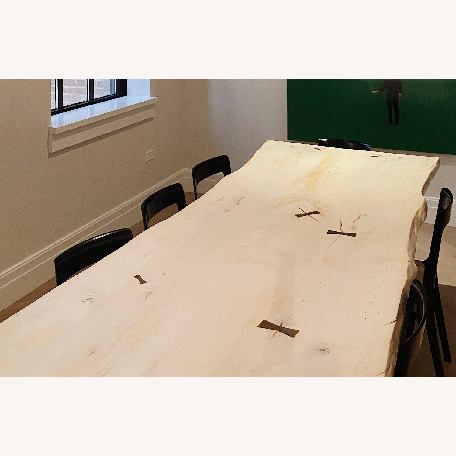 Live Edge Maple Dining Table W Solid Brass Legs - image-2