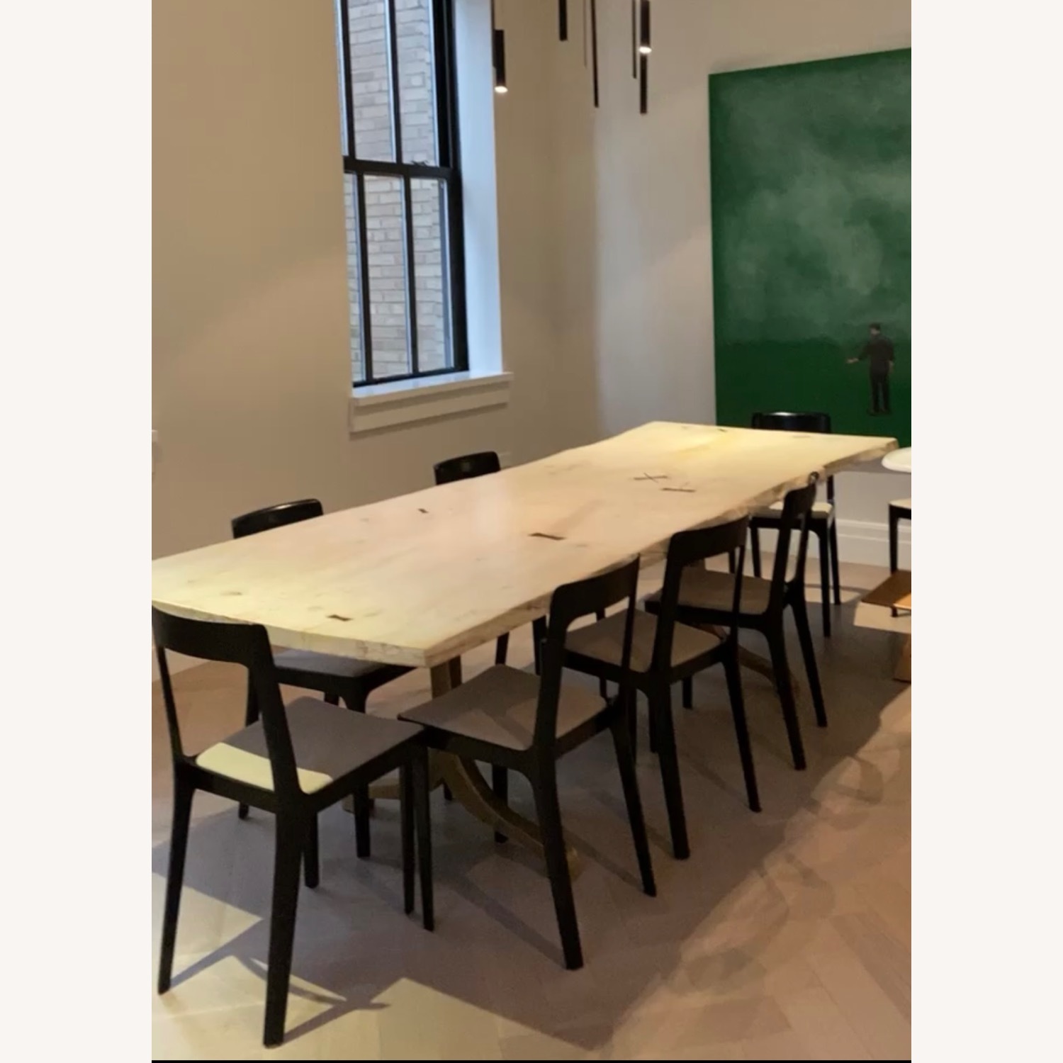 Live Edge Maple Dining Table W Solid Brass Legs - image-1