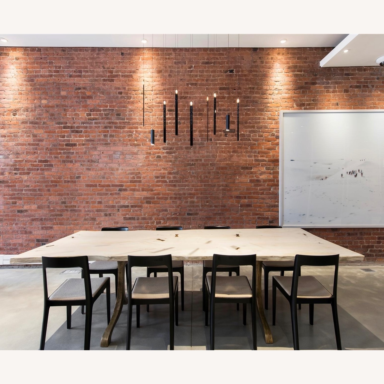 Live Edge Maple Dining Table W Solid Brass Legs - image-0