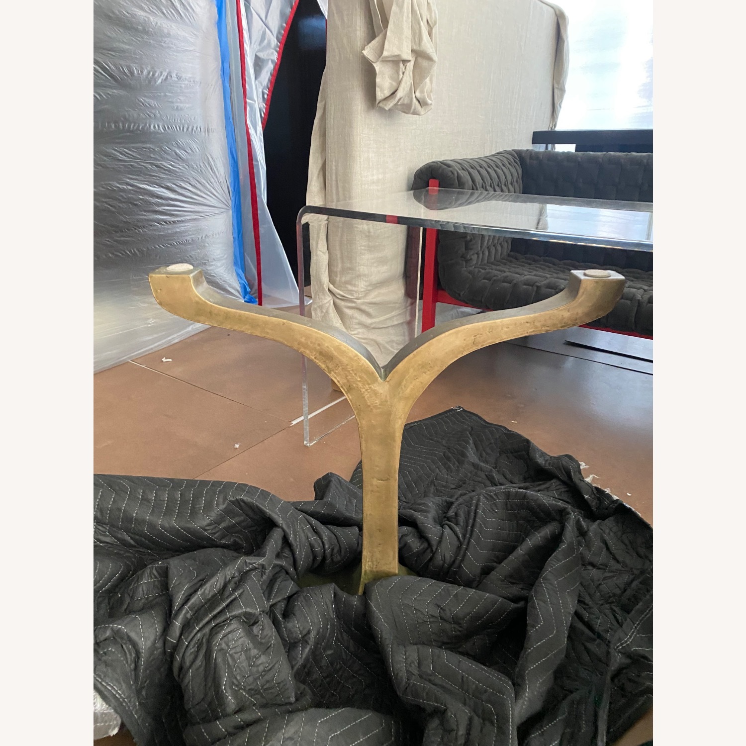 Live Edge Maple Dining Table W Solid Brass Legs - image-3