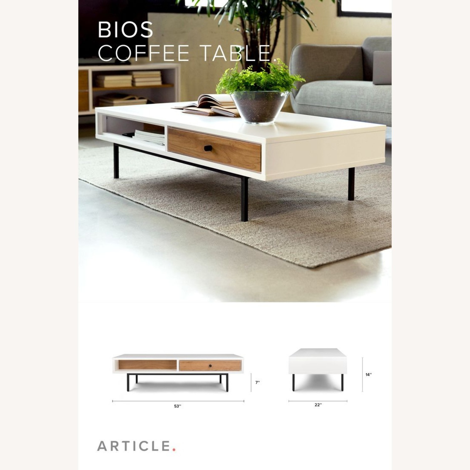 Article Bios 53” Coffee Table - image-8