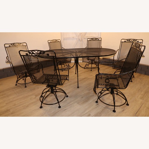 Used Meadow Craft "Dogwood" iron Family Patio Set for sale on AptDeco
