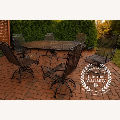 Used Meadow Craft "Dogwood" iron Family Patio Set for sale on AptDeco