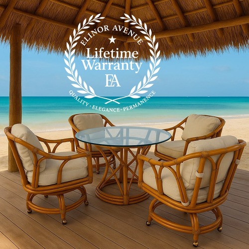 Used Ficks Reed Rattan Dining Set for sale on AptDeco