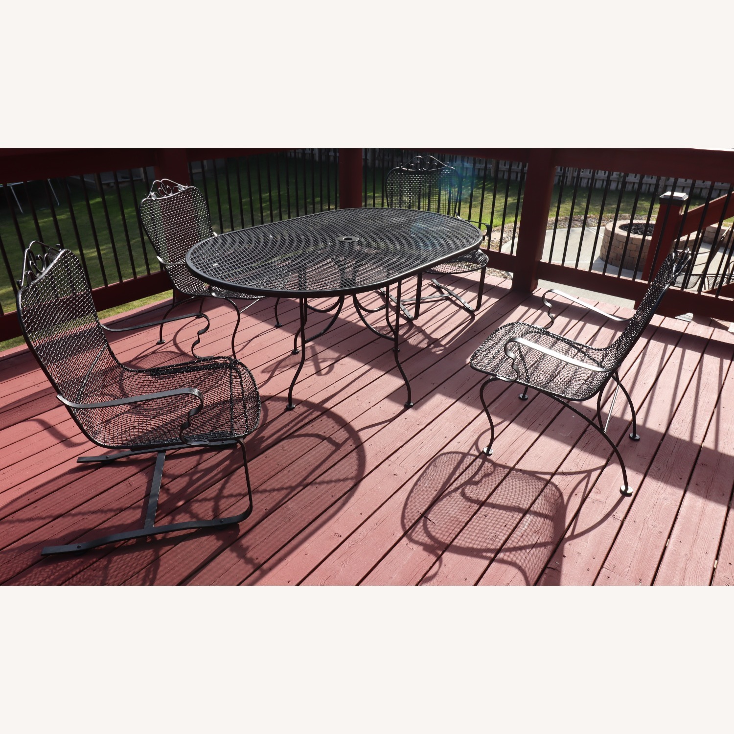 Russell Woodard Wrought Iron Sculptura Patio Set - image-2