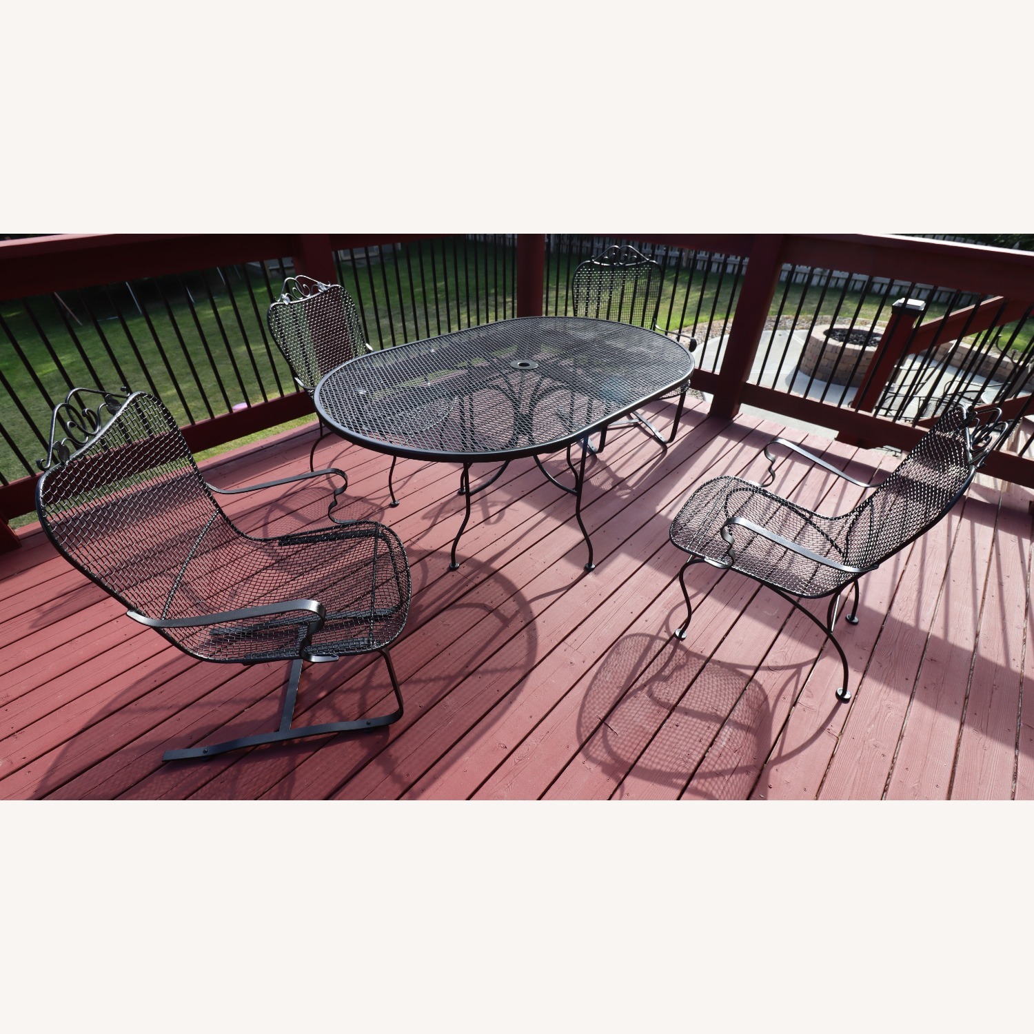 Russell Woodard Wrought Iron Sculptura Patio Set - image-3