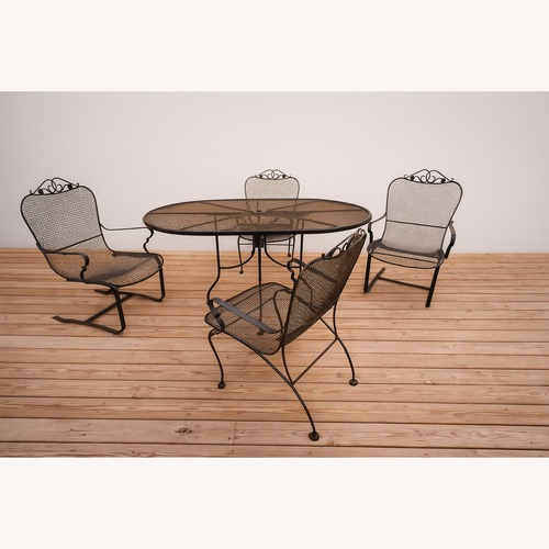 Used Russell Woodard Wrought Iron Sculptura Patio Set for sale on AptDeco