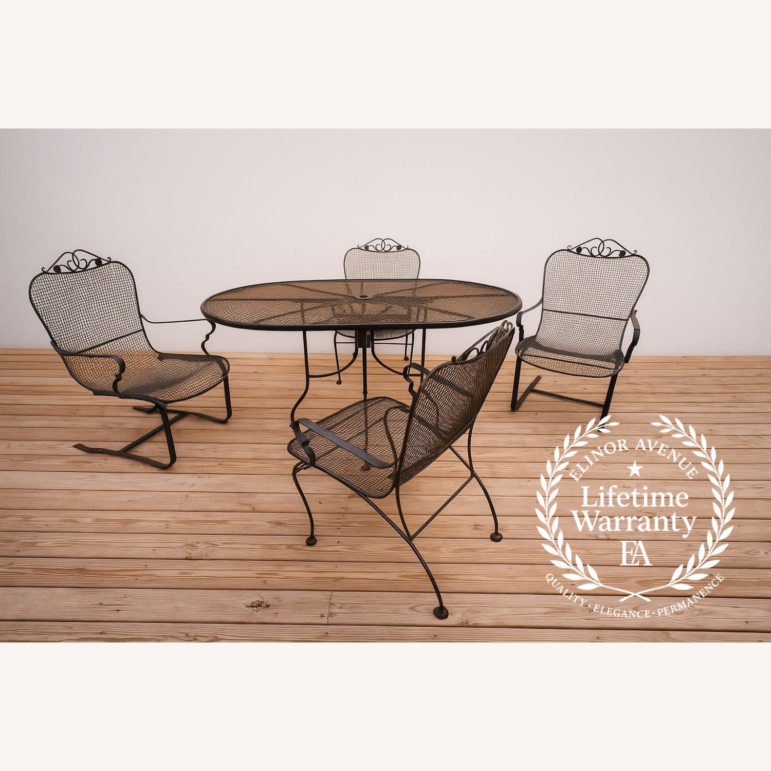 Russell Woodard Wrought Iron Sculptura Patio Set - image-0