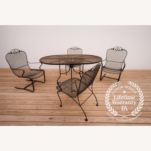 Used Russell Woodard Wrought Iron Sculptura Patio Set for sale on AptDeco