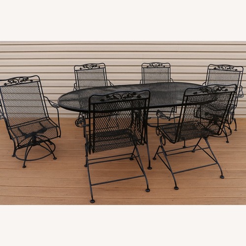 Used Meadow Craft Acorn and Oak Leaf Family Patio Set for sale on AptDeco