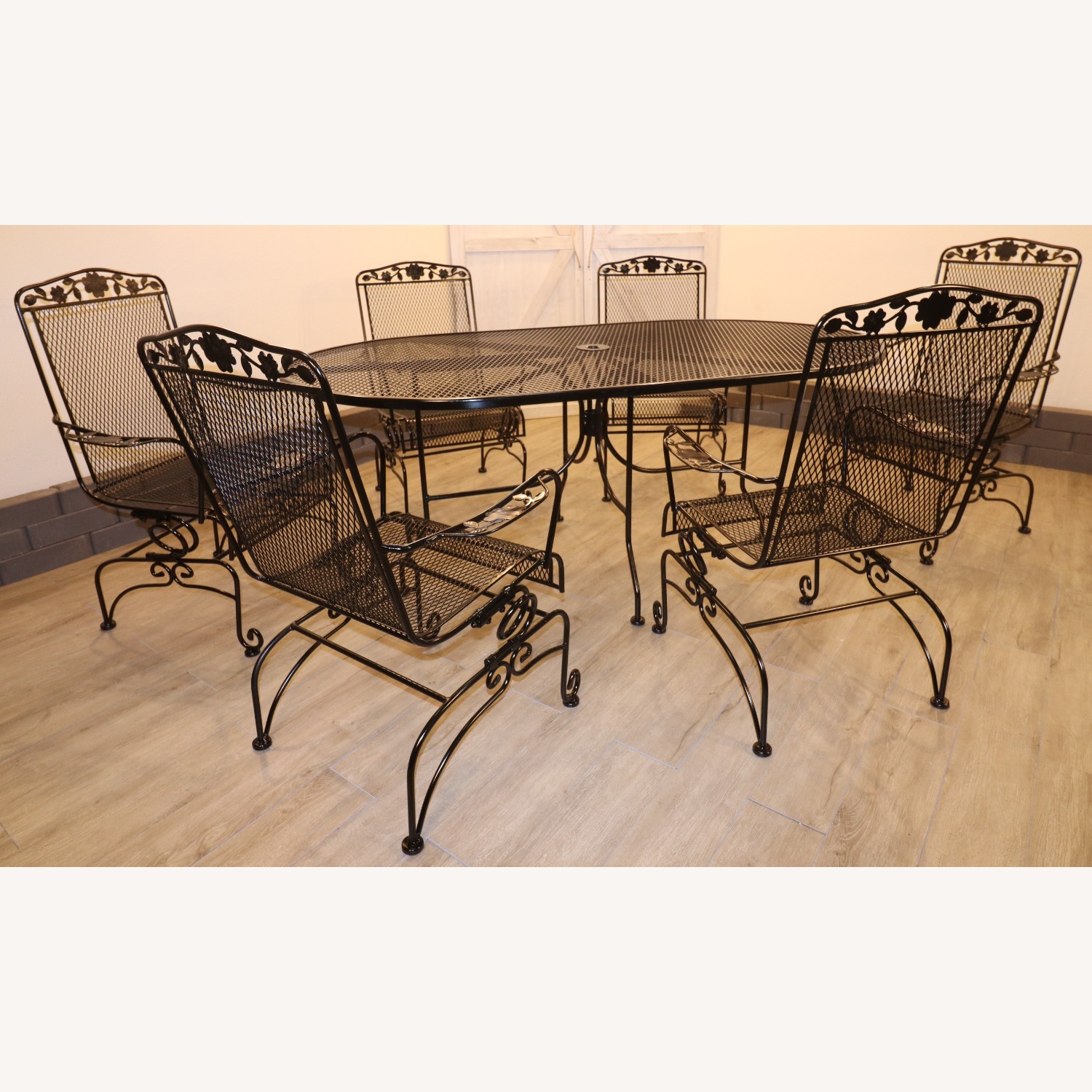 Rare Vintage Scroll FootedFamily Patio Set - image-5