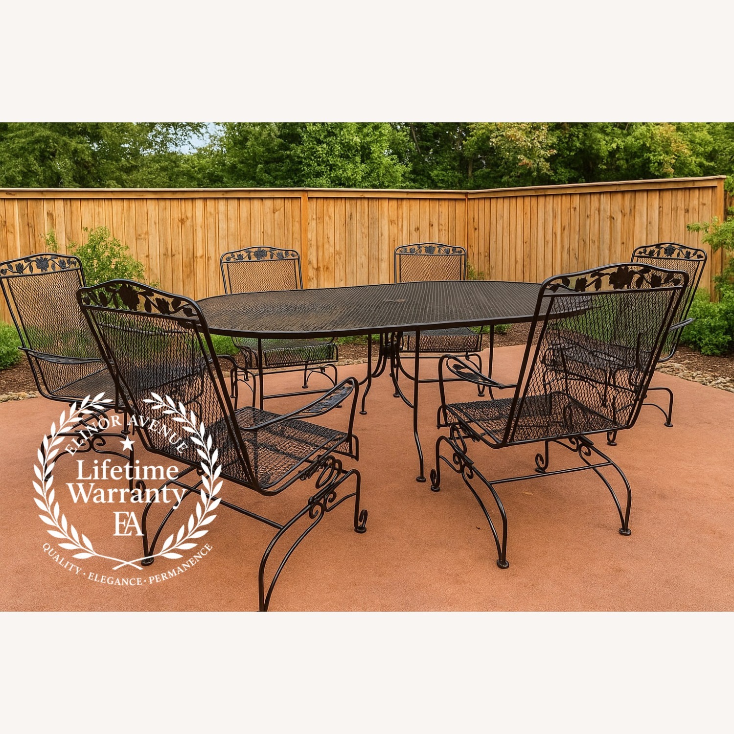 Rare Vintage Scroll FootedFamily Patio Set - image-0