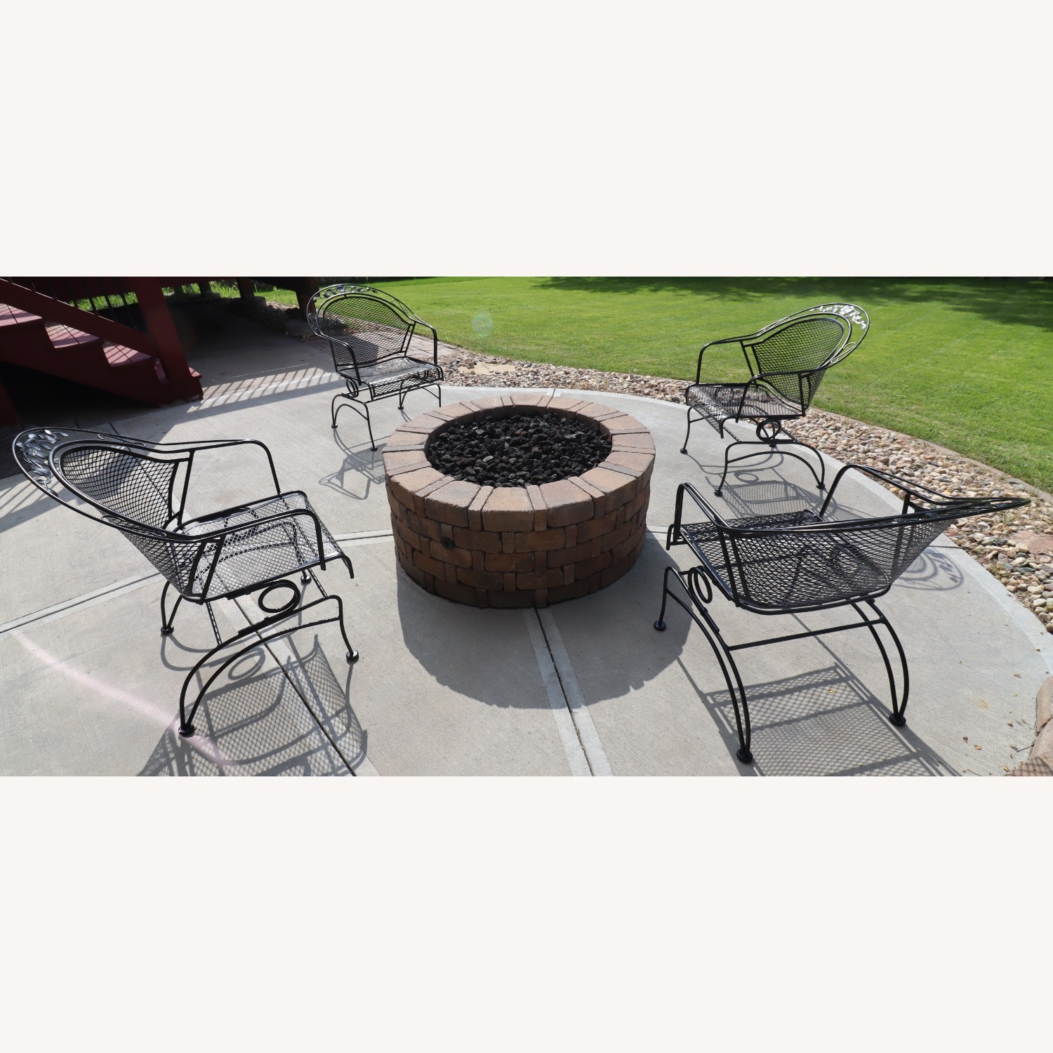 Woodard "Peony Flower" Wrought Iron Barrel Chairs - image-5