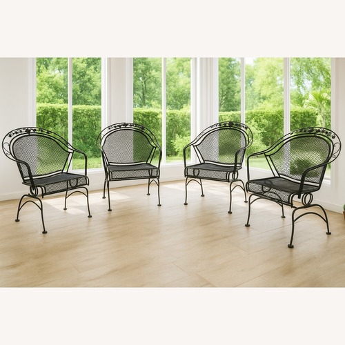 Used Woodard "Peony Flower" Wrought Iron Barrel Chairs for sale on AptDeco