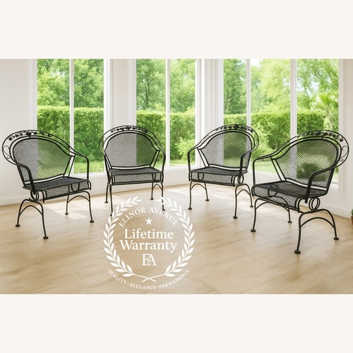 Used Woodard "Peony Flower" Wrought Iron Barrel Chairs for sale on AptDeco