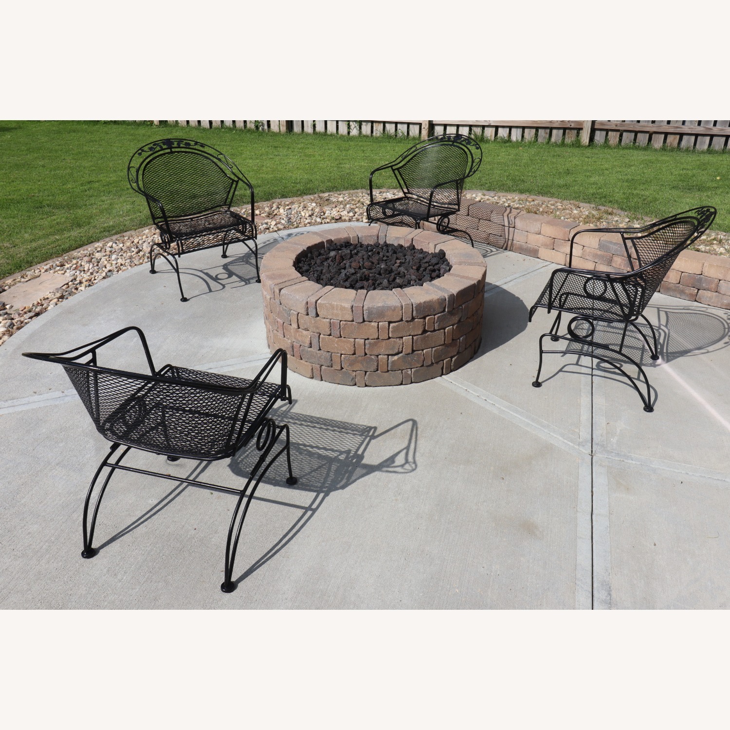 Woodard "Peony Flower" Wrought Iron Barrel Chairs - image-3