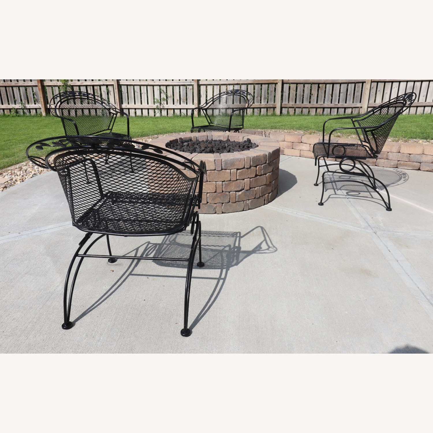 Woodard "Peony Flower" Wrought Iron Barrel Chairs - image-4