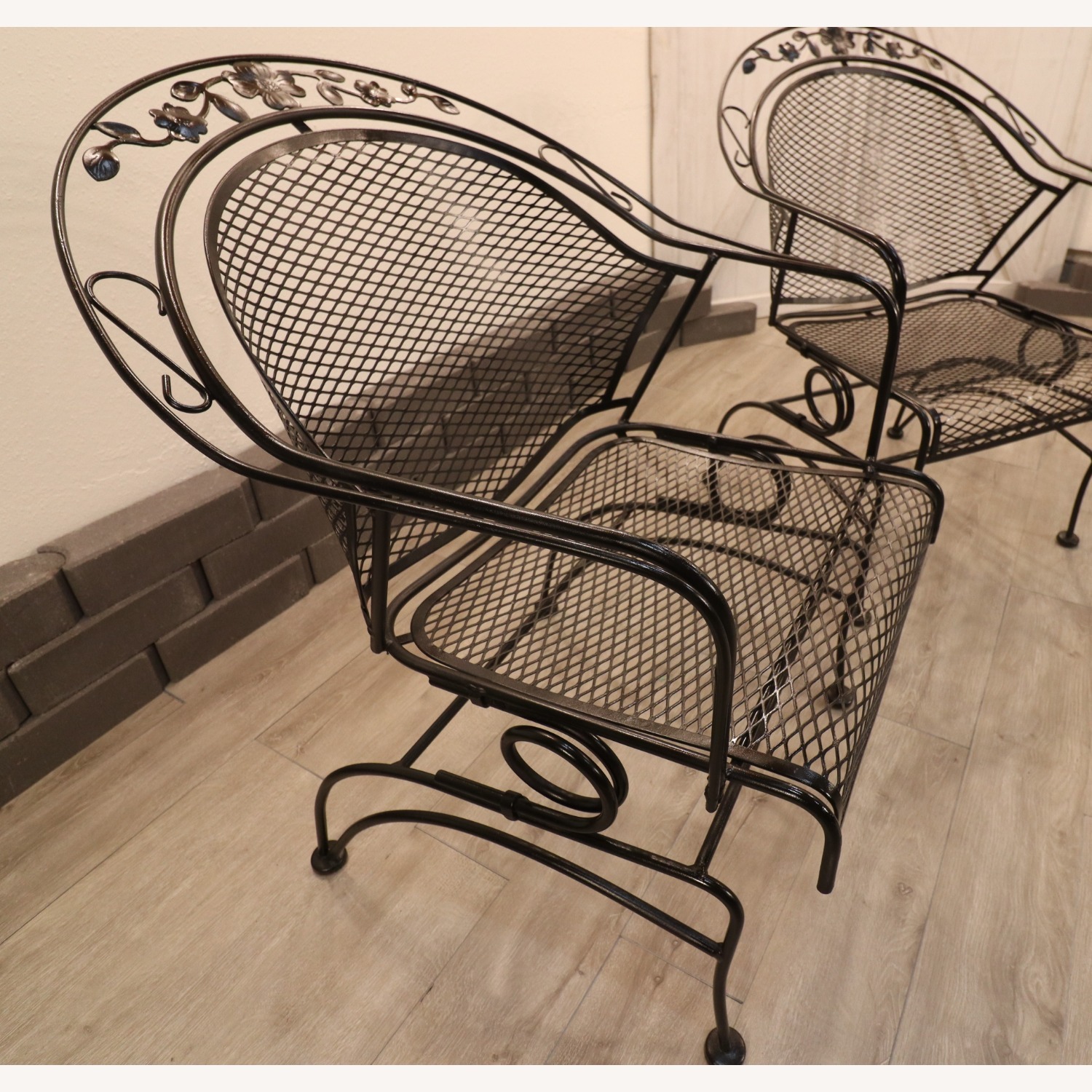 Woodard "Peony Flower" Wrought Iron Barrel Chairs - image-10